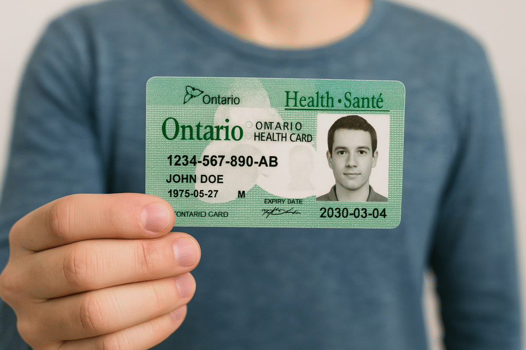 Ontario health card held in hand - how to replace it if lost