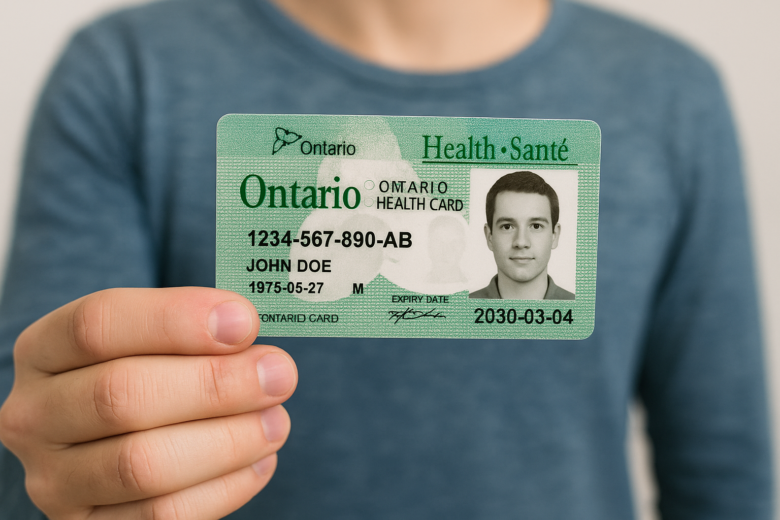 Ontario health card held in hand - how to replace it if lost